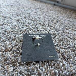 Vintage Black & White Pearl  Ring with Premium  Silver Plate value @35$ Size 8